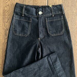NWOT Anthropologie Maeve The Colette Crop Wide Leg Jeans in Dark (Size 29)